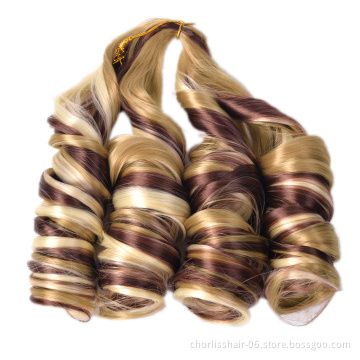 Cheap Customized French Curl Wavy Silky Pony Style Curly Spiral Curl Attachments Synthetic Hair Extensions Crochet Hair Braids
